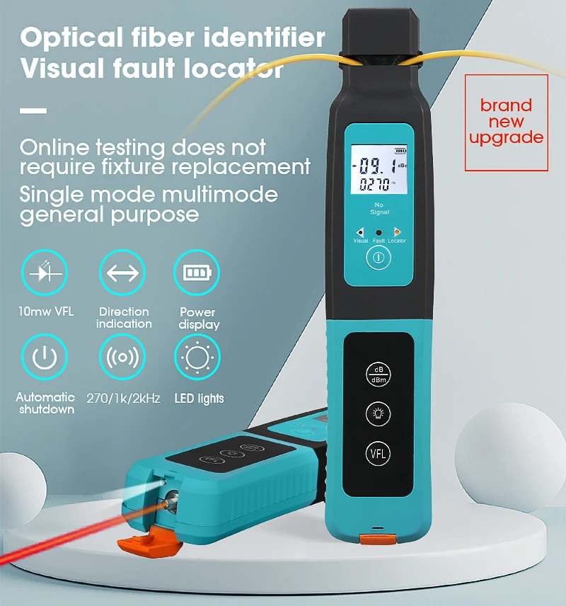 AUA‑40 Optical Identifier Smokeless Flameless FTTH Red Light Source Single‑Mode Multi‑Mode Universal Buzzer Prompt VFL 10KM