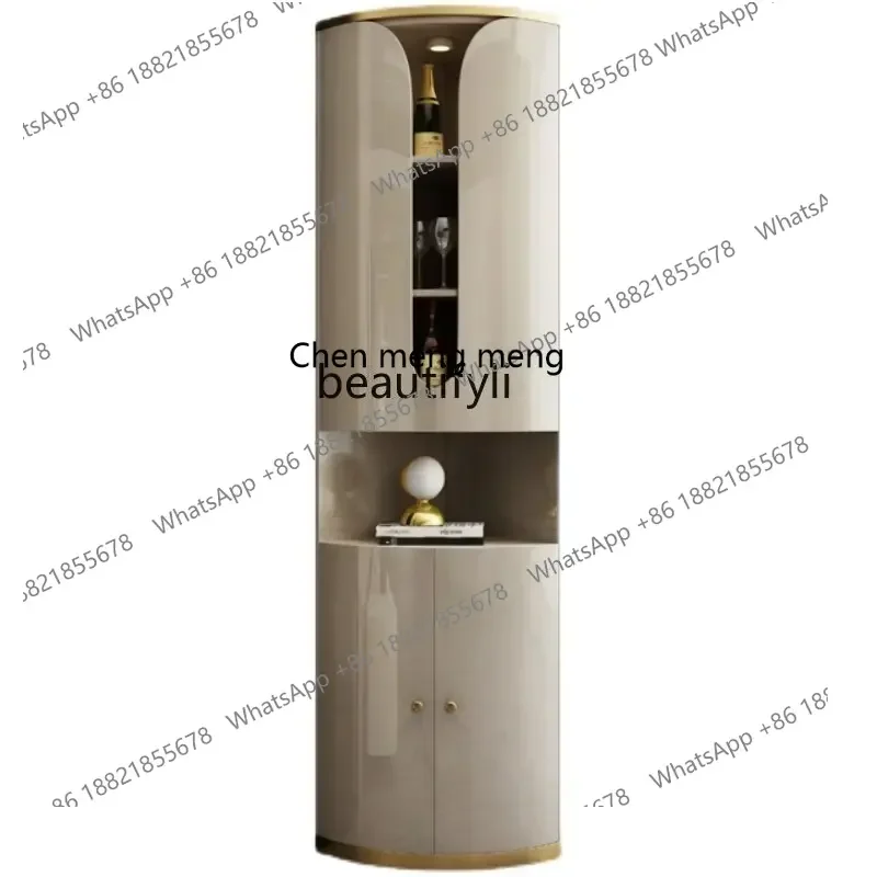 ss7486 Luxury Living Room Modern Minimalist Solid Wood Storage Rack Corner Cabinet Bedroom Triangle Storage Wine Cabinet Side Ca
