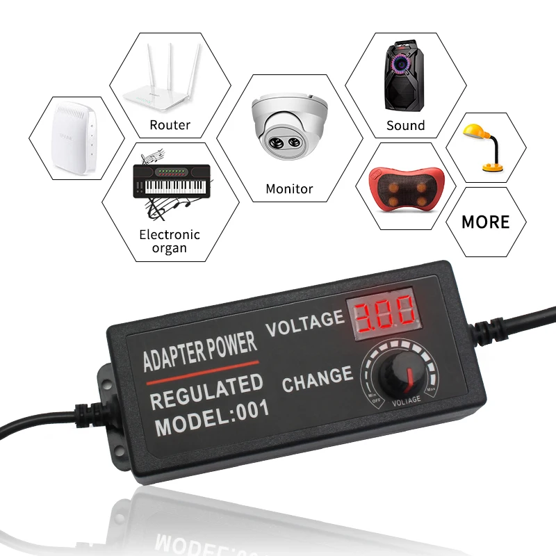 Regulowana moc Adapter do zasilacza 3V-36V-2A 3V-24V-3A 3V-12V-5A różnych Regulator napięcia 12V 24V 36V LED transformator oświetleniowy