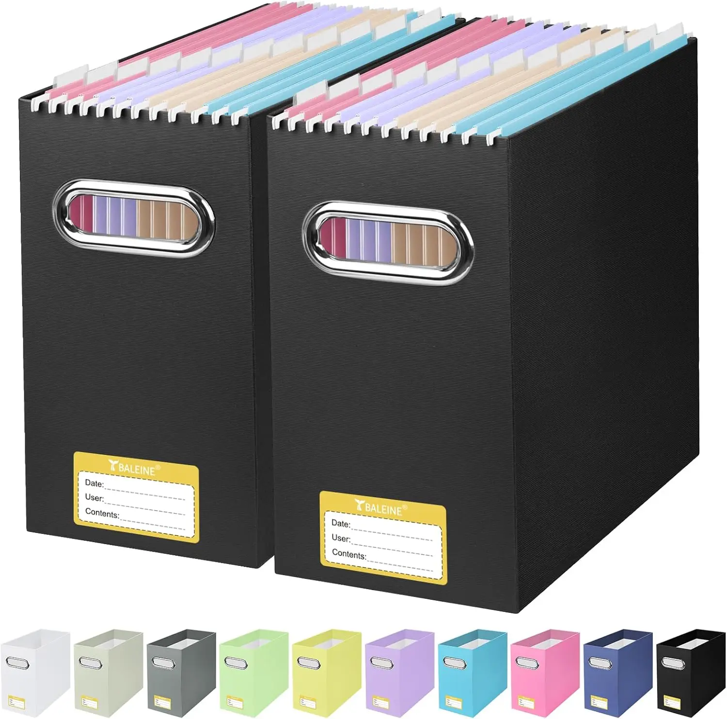 

Портативный складной подвесной органайзер для документов формата Letter с ручкой, 2 шт., черный