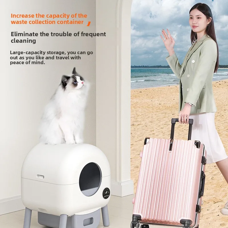 

The new smart cat litter box is fully enclosed and splash-proof. The self-cleaning cat litter box is oversized.