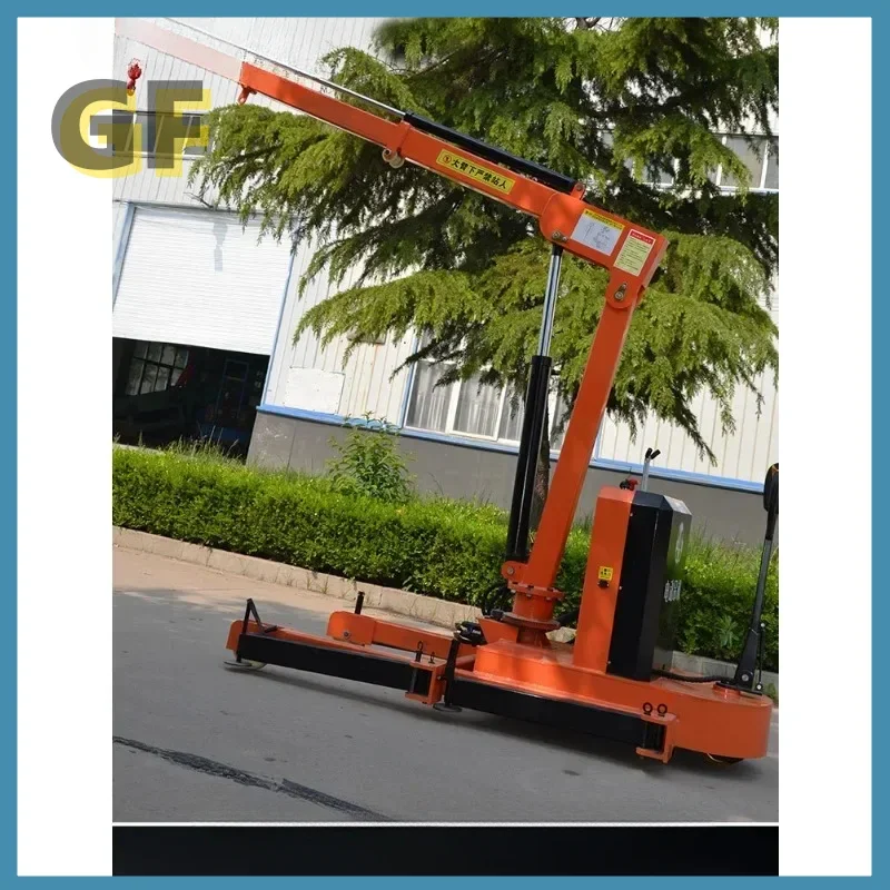 All  electric small mobile crane Electric rotating lifting cantilever crane