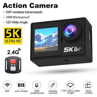 NEW 5K 4K 60FPS Action Camera Dual IPS Touch LCD DVR EIS 170° 30M Waterproof 5X Zoom outdoor adventure Sport camera