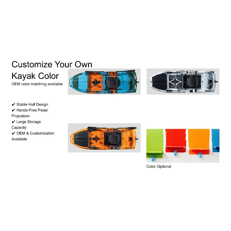 2026 New Modular 10ft Fin Pedal Kayak Easy Store Fishing Pedal Drive 3-Person Live Fish For Ocean Fishing Kayak Tandem Solo 3M