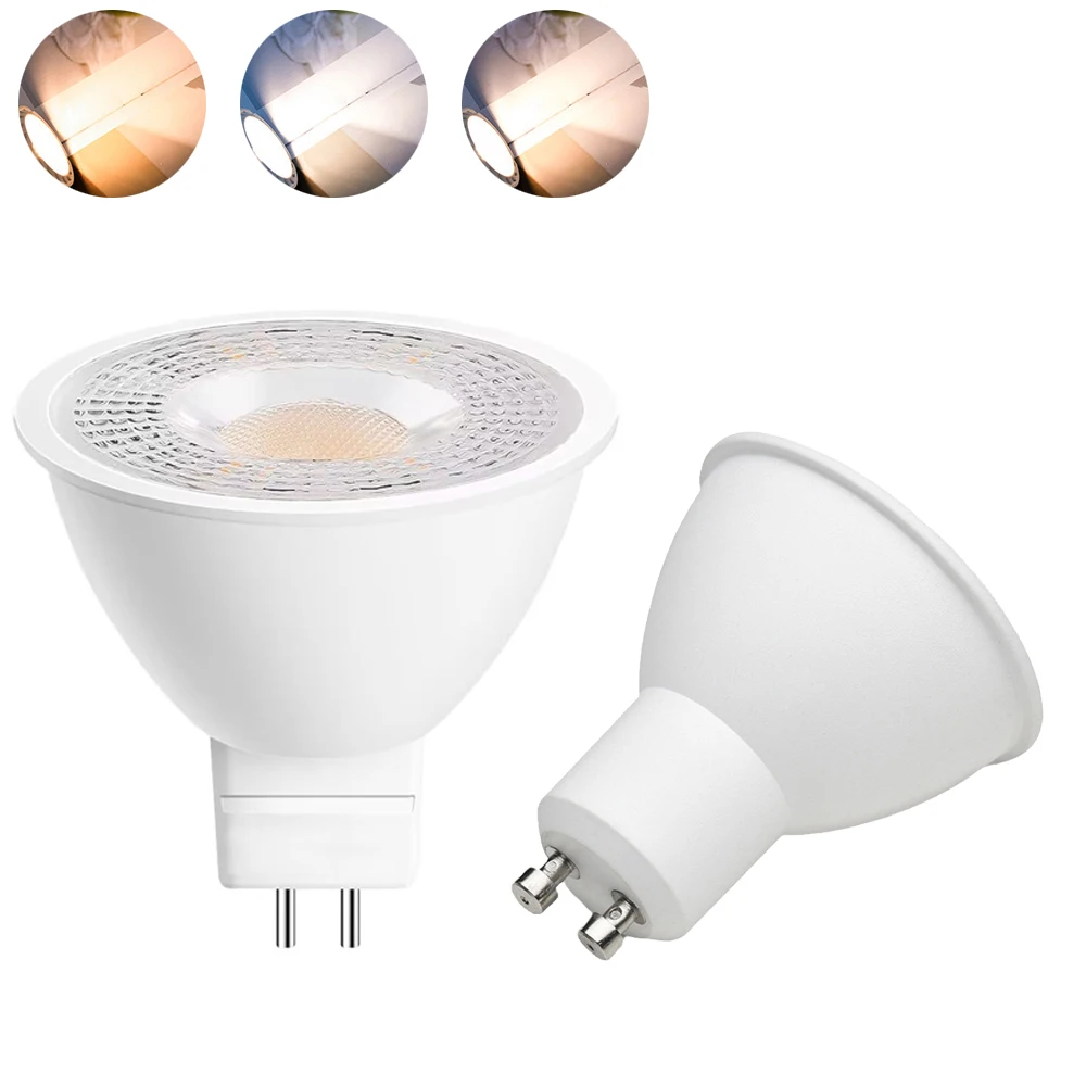 Dimmable 6W 7W LED Spotlight GU10 MR16 110V 220V 12V 24V LED Light Bulb Warm/Cool/Neutral White LED Lamp for Home Decor