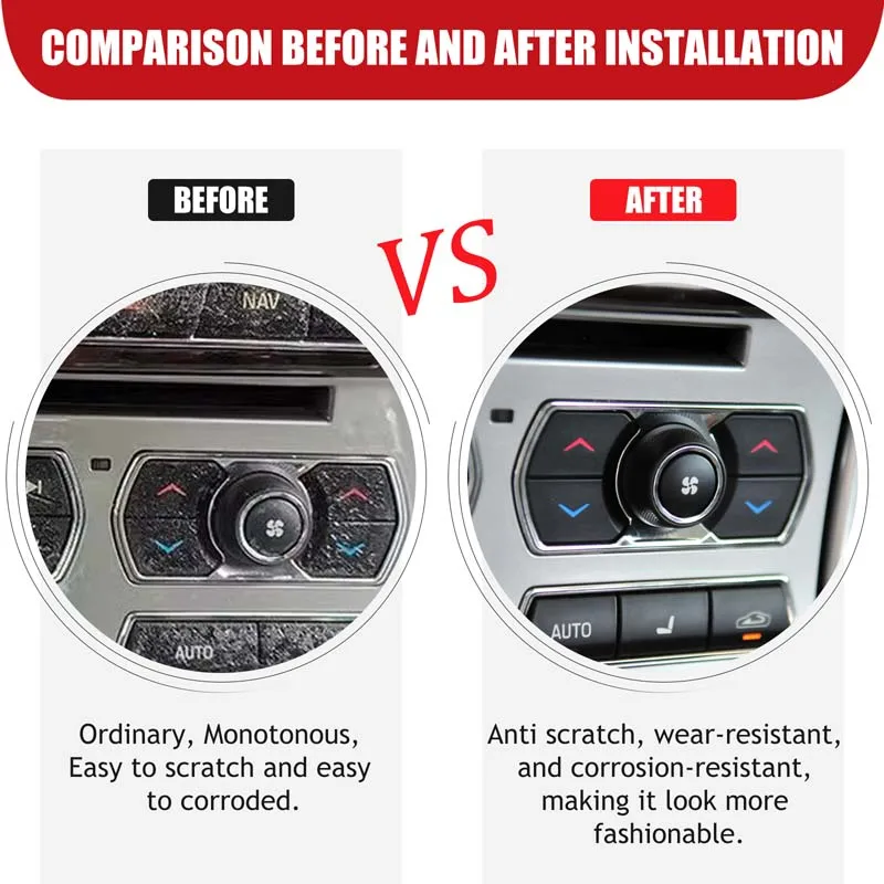 AC Button Sticker Car Multimedia Button Decor Cover Central Control Switch Decal Car Accessories For Jaguar XF X250 2012-2015 - view 5