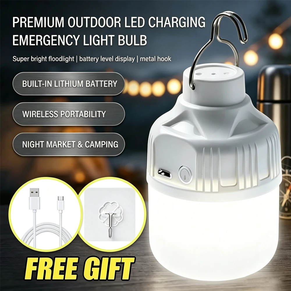 1-10PCS USB Rechargeable LED Camping Lantern Waterproof High Power Portable Light for Outdoor Hiking BBQ Emergency Hunting