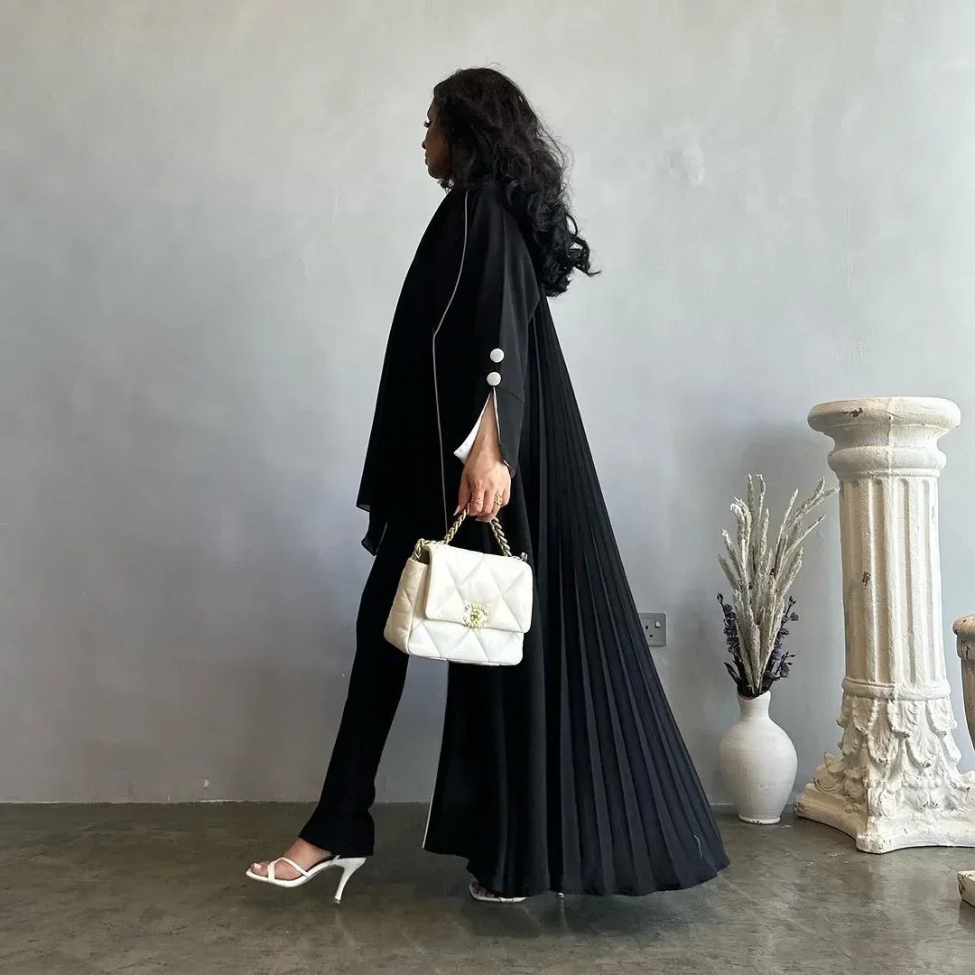 Abaya Muçulmana Eid para Mulheres, Vestidos de Festa, Jalabiya, Abayas Plissadas, Ramadã, Marrocos, Dubai, Kaftan, Islam, Árabe, Longo Robe, 2023