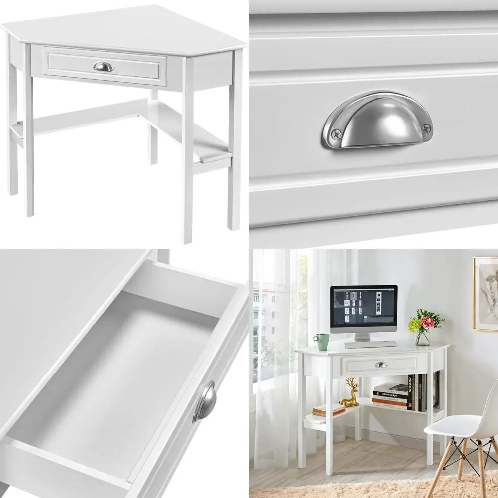 

Corner Writing Desk with Shelves and Drawers, Laptop PC Table for Home Office Work Station