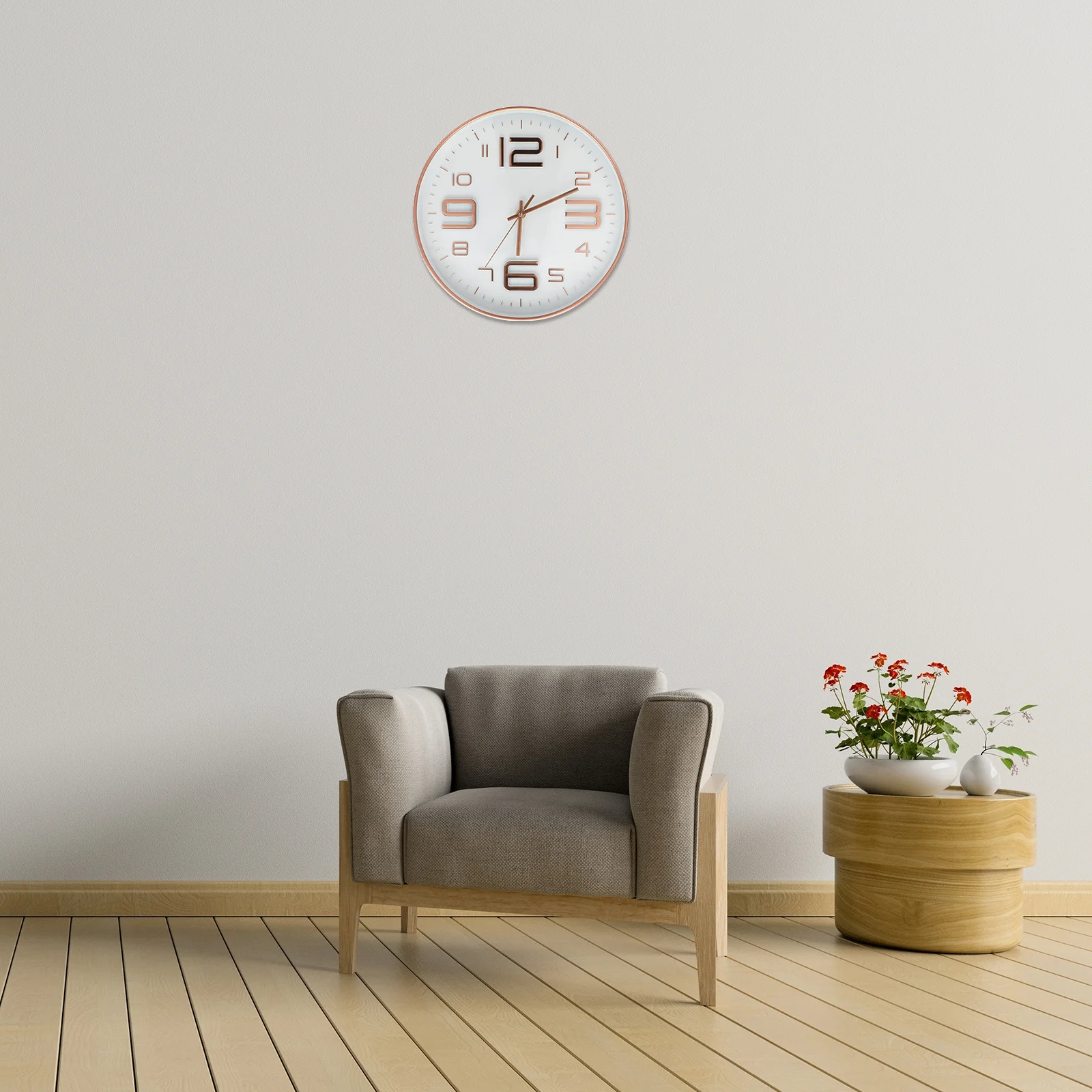 

Simple Round Silent Wall Clock Big Numbers Quiet Non-Ticking Movement For Home Living Room Decor Large 3D Number Clock Modern