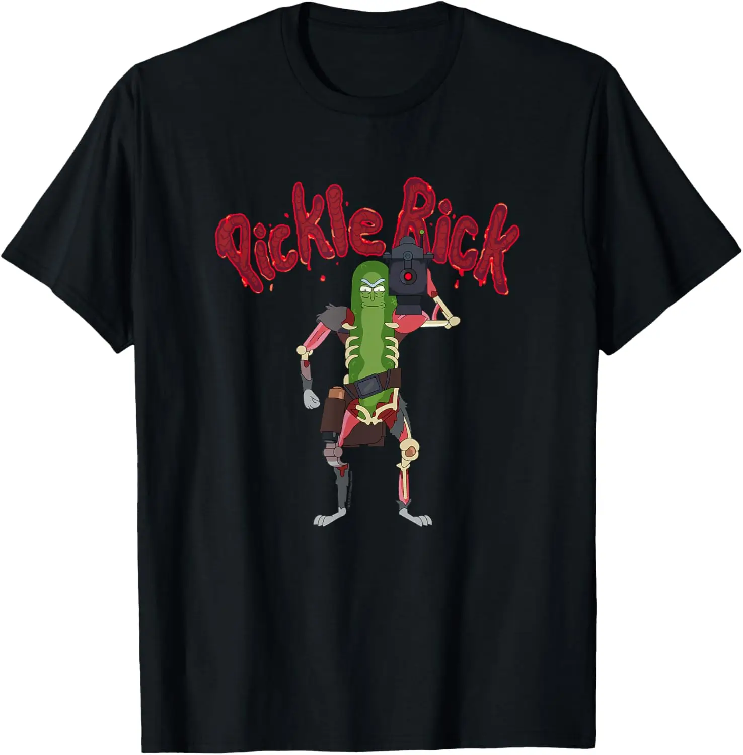 

And Morty Pickle Rick Laser Slice Type T-Shirt Summer short-sleeved breathable sweat-wicking versatile fashion T-shirt for back-to-school season, unisex, Cartoon Anime