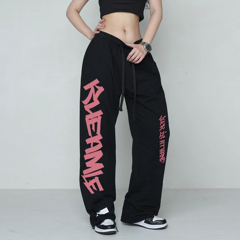 American Street Personality Sports Pants for Women Hip-hop Drawstring Design Women Trousers Trendy Summer All-match Y2K Pants