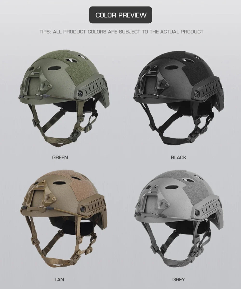 

Tactical Helmet Sandblasted Edition Adjustable Outdoor Skydiving Sports Military Airsoft Shooting Protection Bicycle Helmet Gear