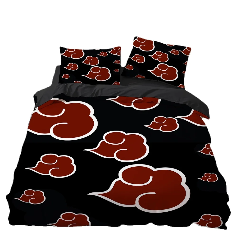 UZUMAKI N-NARUTO  Bedding Set Akatsuki Bedding Set Hot Anime Duvet Cover Children Teenagers Bedroom Decoration