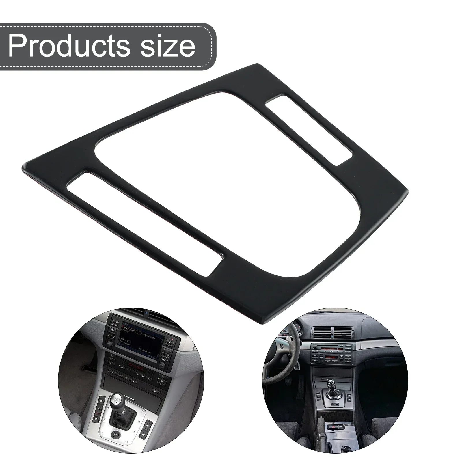 Car Gear Shift Panel Frame Cover Trim For BMW 3 Series E46 1998-2005 Glossy Piano Black Panel Frame Interior Parts