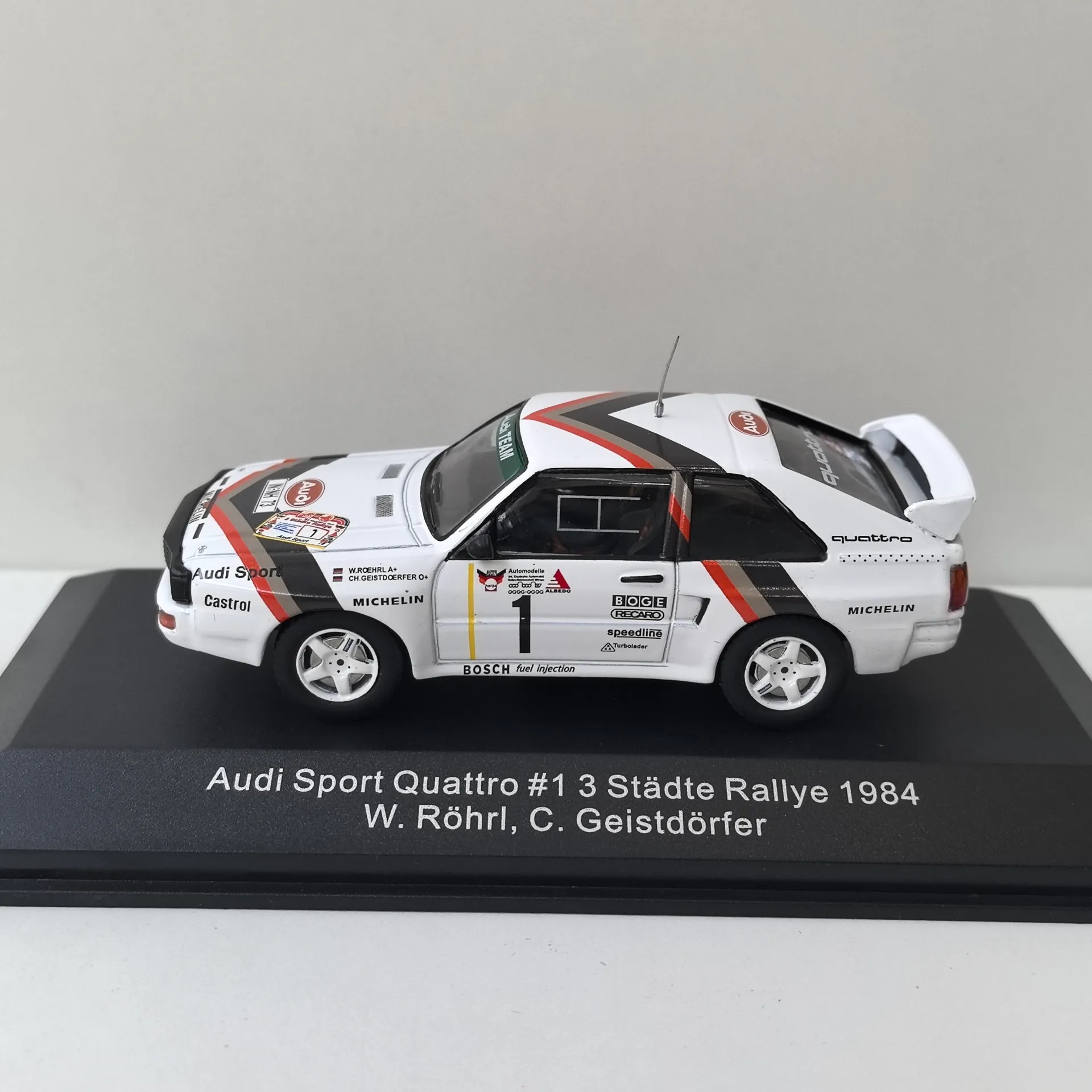 Diecast CMR 1/43 Scale AUDI SPORT Quattro 1984 #1 Audi Racing Alloy Car Model Collectible Toy Gift Souvenir Display Ornament