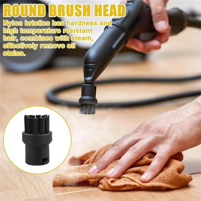 A61I لفرش ملحقات منظف البخار المتوافقة مع Karcher SC1 SC2 SC3 SC4 SC5 - فرشاة مستديرة، فوهة كبيرة، فرشاة مشتركة