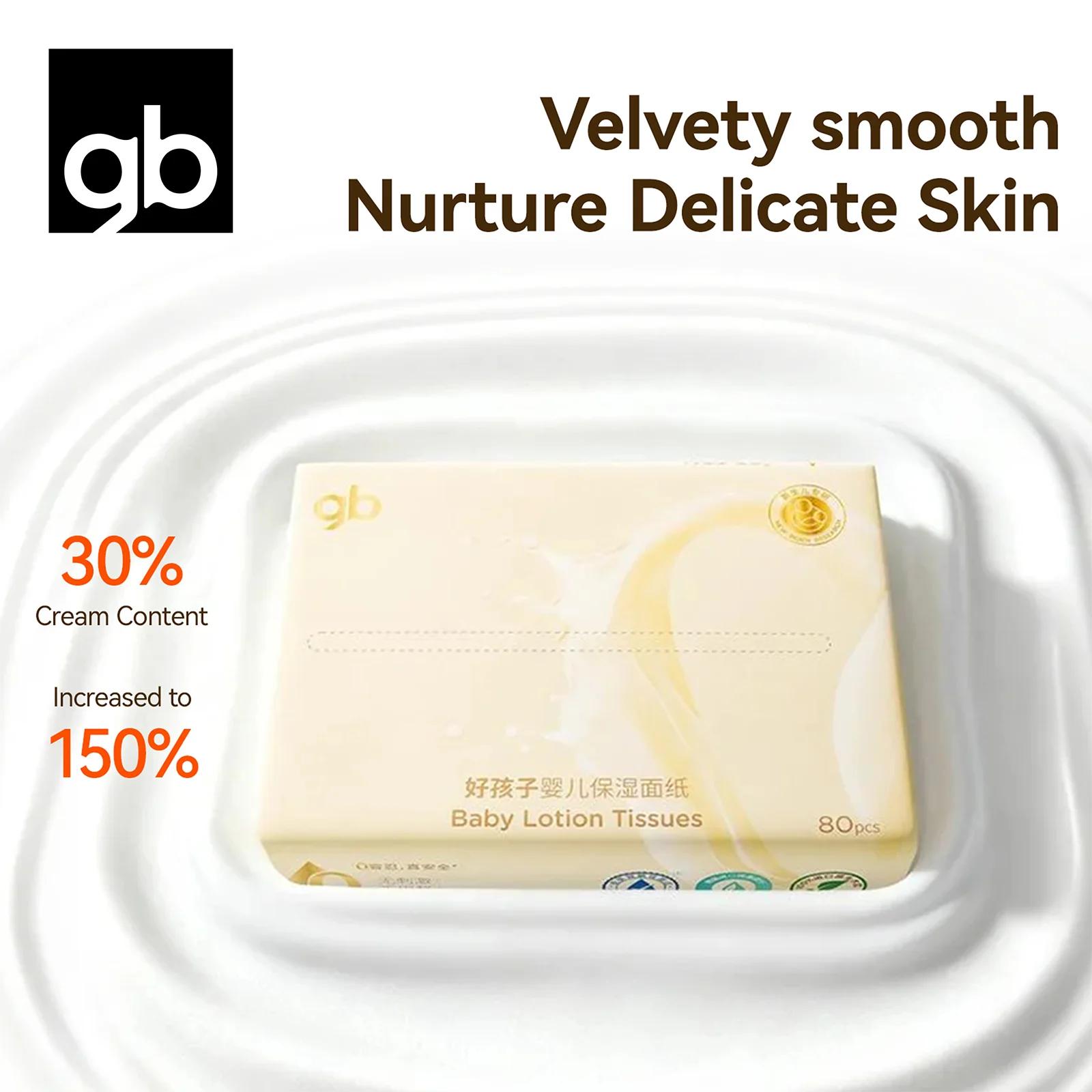 Babylotion gezichtsdoekjes, zacht en reisformaat, hypoallergeen voor de gevoelige huid en baby, hydraterend en schoon zacht