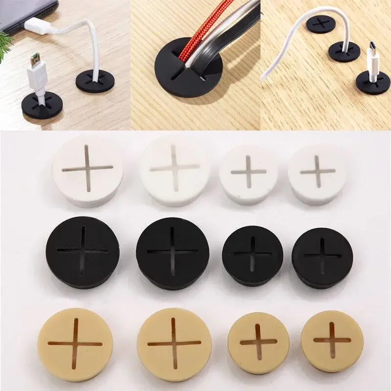 10 pçs cabo grommet silicone cabo capa fio buraco capa organizador de fio para mesa móveis mesa escritório computador tv console