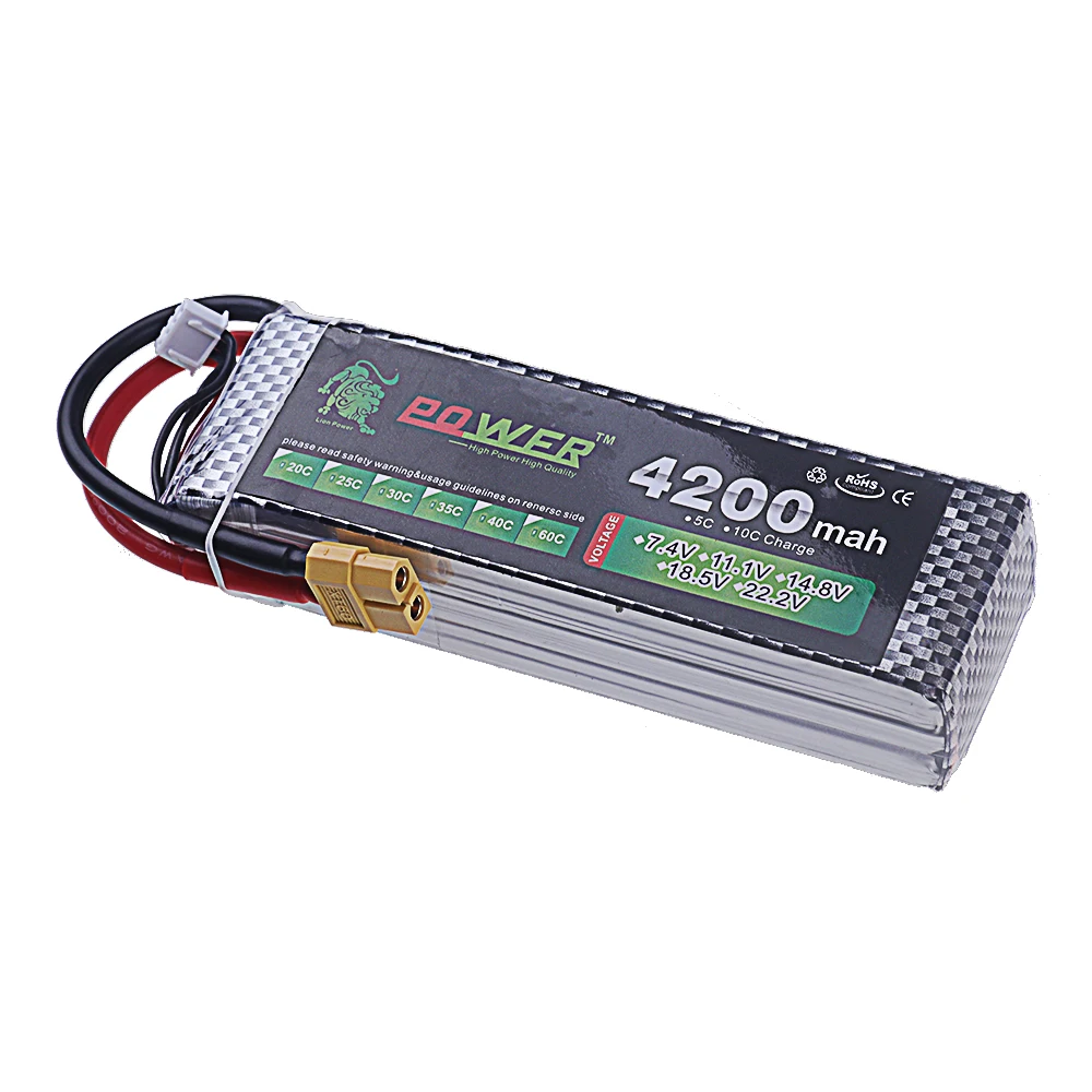 Batteria Lipo 14.8V 4S 4200mAh 5200mAh 7200mAh XT60 Deans T per giocattoli RC auto da corsa FPV Quadcopter elicottero Drone batteria di ricambio