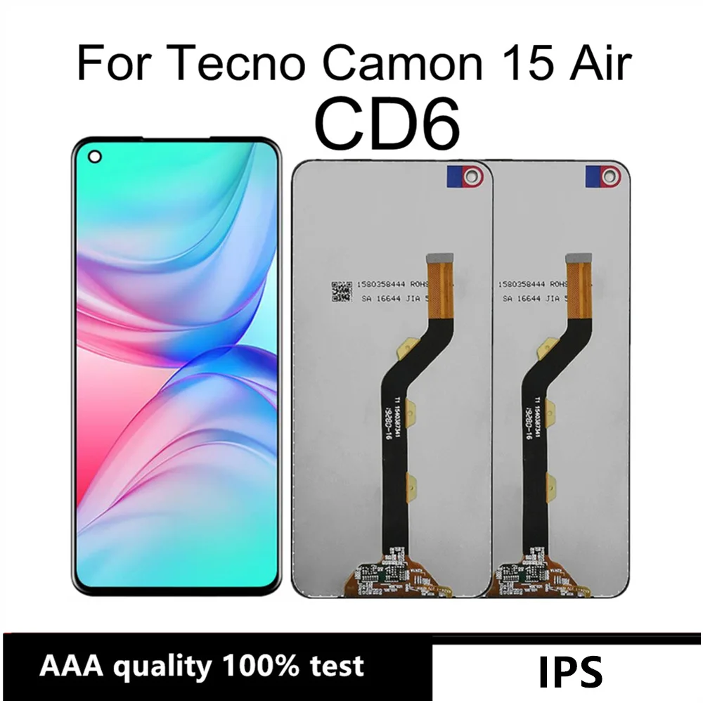 

6.6" LCD For Tecno Camon 15 Air CD6 LCD Display Touch Screen Digitizer Assembly Replacement For Tecno Camon 15 Air CD6S LCD