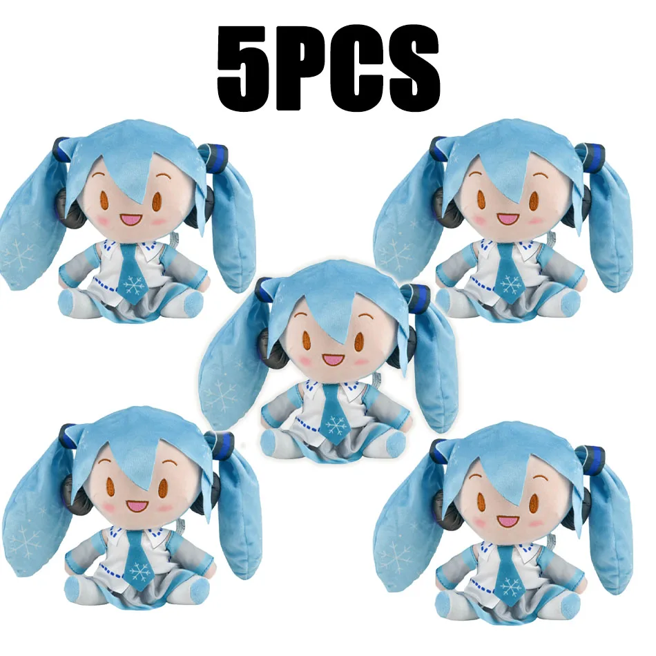 

5PCS Hatsune Miki Kawaii Sitting Doll Stuffed Doll Decoration Christmas Gift Anime Children's Birthday Gift Home Decoration