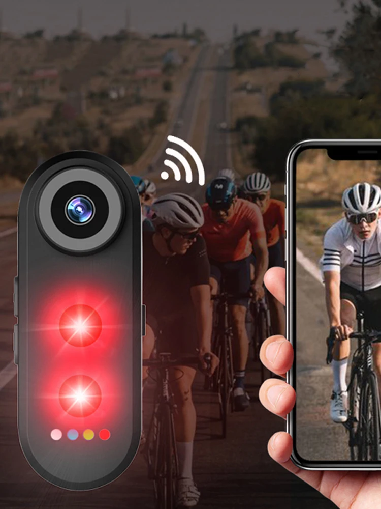 

Bike Camera with Tail Light -150 Angle Camera Cycling Tail Light Bicycle Intelligent Tail Light for Mountain Road Bike E-Bikes