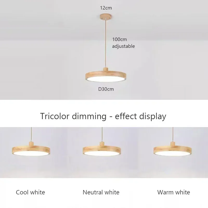 LED Wooden Pendant Light Plenum Ultra-thin For Living Room Bedroom Beside Study Hotel Dining Room Lamp LED Lighting Fixtures