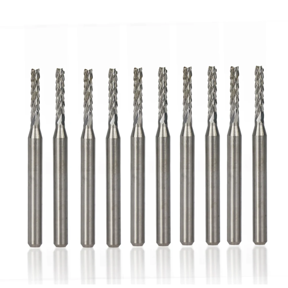 

10pcs Pcb Milling Cutter 2.0 2.1 2.3 2.4 2.5mm Corn Tungsten Carbide Router Mini Cnc Engraving Bit End Mills