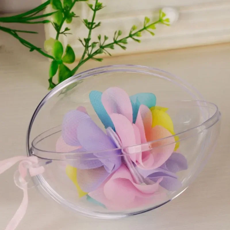 10/20/30Pcs Premium 4.4x6cm Clear Plastic Egg Shaped Balls Hollow Fillable Hanging Ornaments for Home Decor