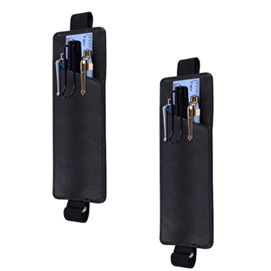 

Adjustable Elastic Band Pen Holder 2 Packs PU Leather Pencil Holder Pen Sleeve Pouch Fits for 8" to 11.5" Hardcover Jourls Note