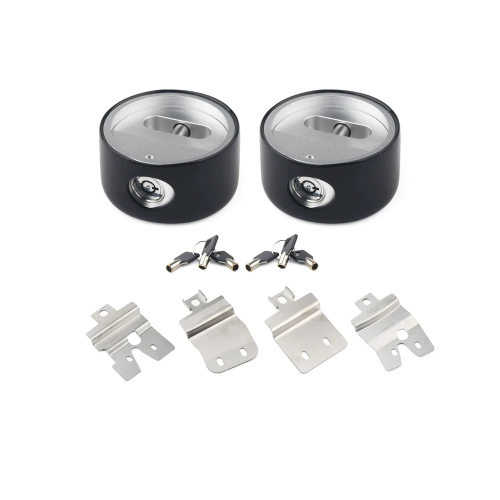 For Chevy Express GMC Savana 1997-2025 Hinged Door Puck Lock Kit Keyed Alike Spinners Covers Brackets No Drill