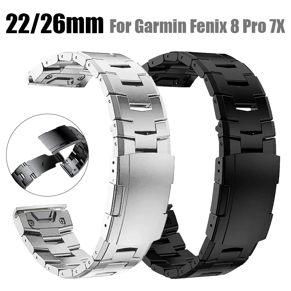 

Титановый металлический ремешок 22 26 мм для Garmin Fenix 8 Pro 8 7 7X 6 6X/Epix Gen 2/Quatix/Tactix 8/Enduro 3, ремешки для часов, браслеты