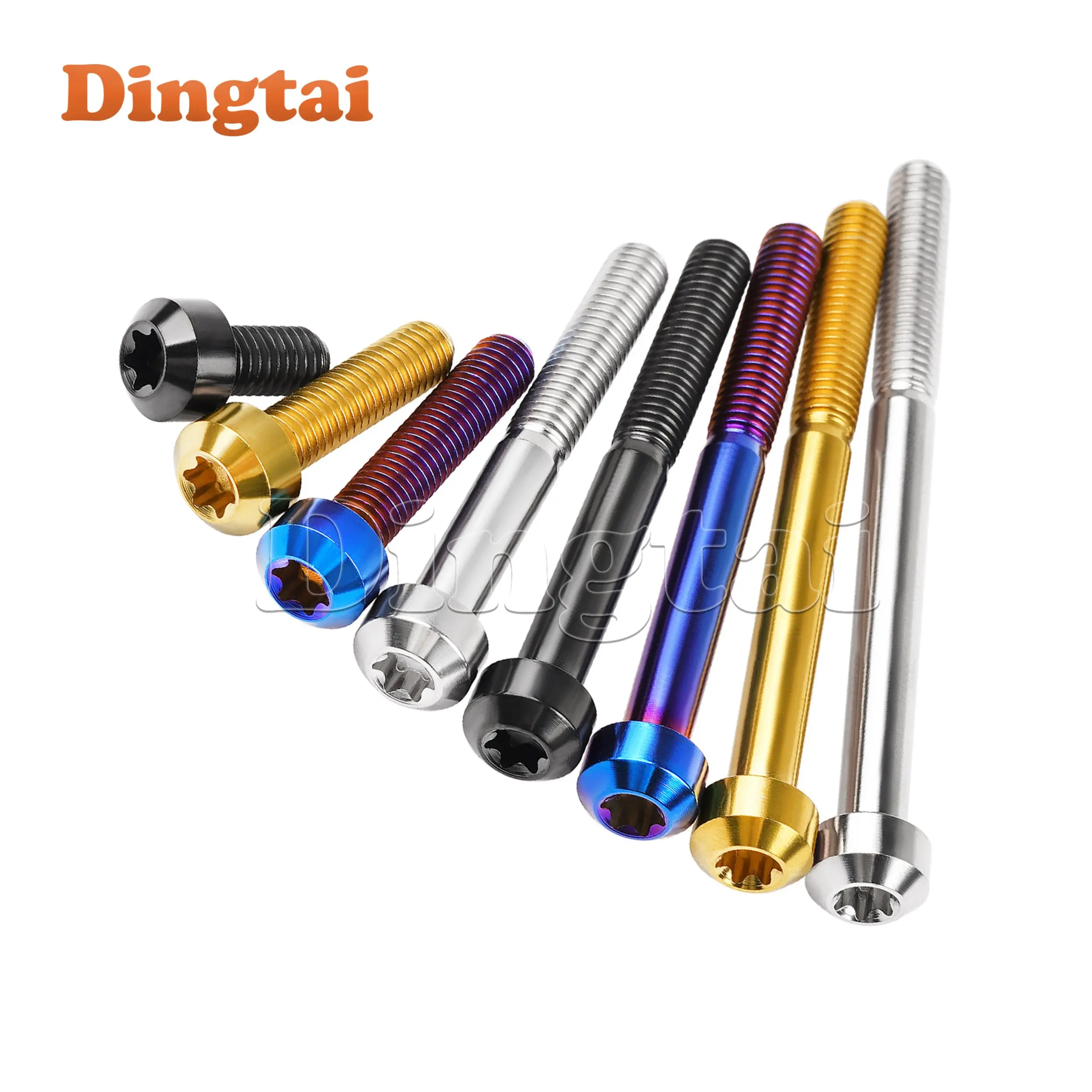 Dingtai Titanium Bolt 5/10PCS  M6x10---80mm Inner Torx Head Ti Bolts Screw For Bicycle Motorcycle Modification