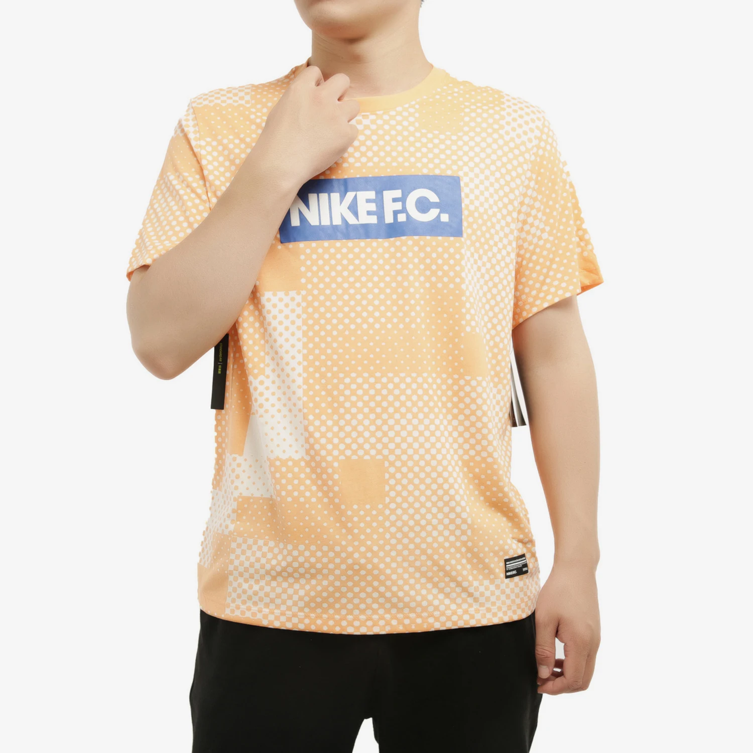 Nike genuine comfortable men's round neck pullover football sports print short sleeved shirt AV5314-838