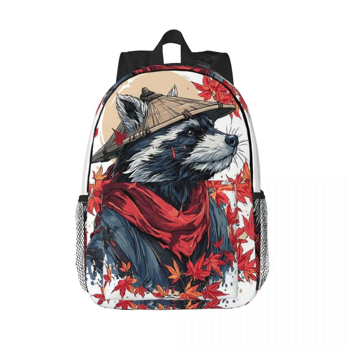 

Red Raccoon And Autumn Maple Leaves Backpack Daypack Large Capacity Boys Girls BookBag Shoulder Bags for Men Women School Bag