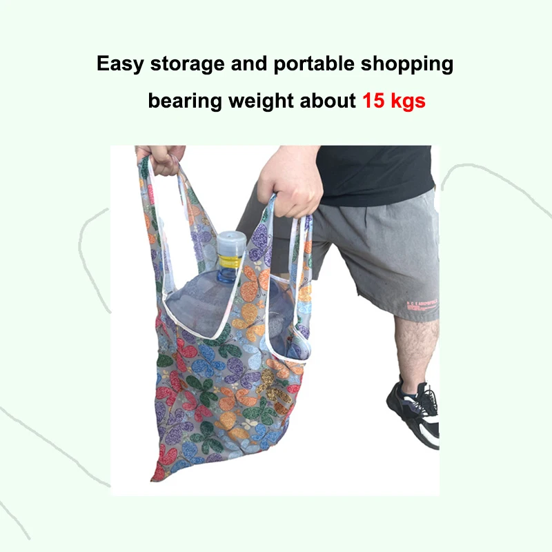 Large Capacity Shopping Bag, Printed Folding Storage Bag, Environmentally Friendly Portable Handbag, Korea Shopper Bag