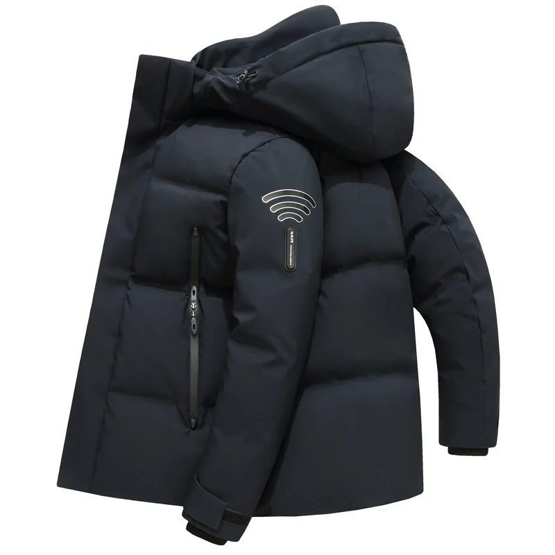 

Winter Jackets for Men 2023 Warm 90% White Duck Down Coat Hooded Detachable Coats Mid-length Parkas Jaqueta Masculina