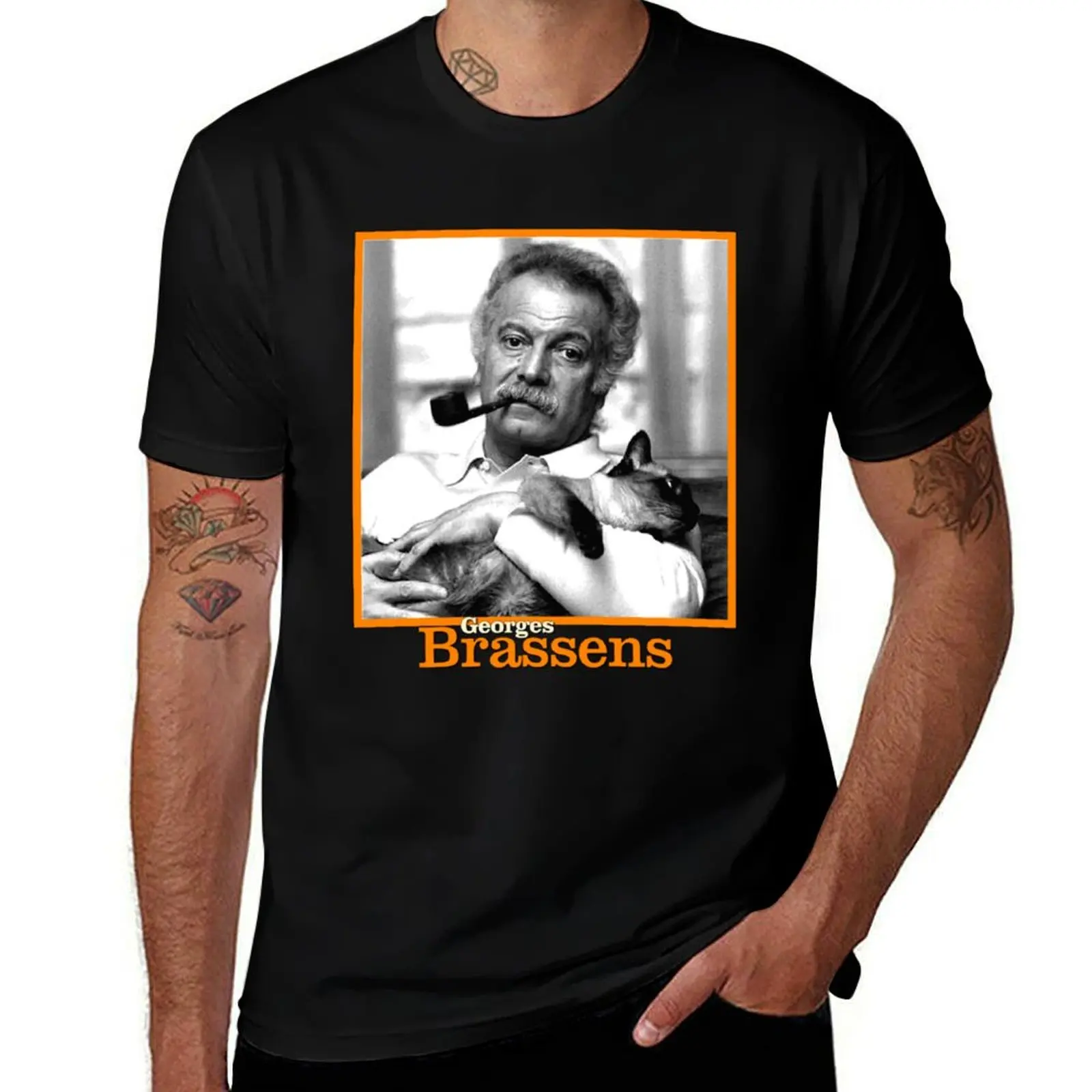 

Georges et son chat classique T-Shirt t shirts for man pack cotton anime t shirts oversize