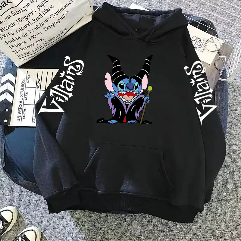 Disney Villains Maleficent Stitch HoodieY2k Clothes Long Sleeve Woman Clothing Hoodies Sweatshirt Women Harajuku Y2k Hoodies