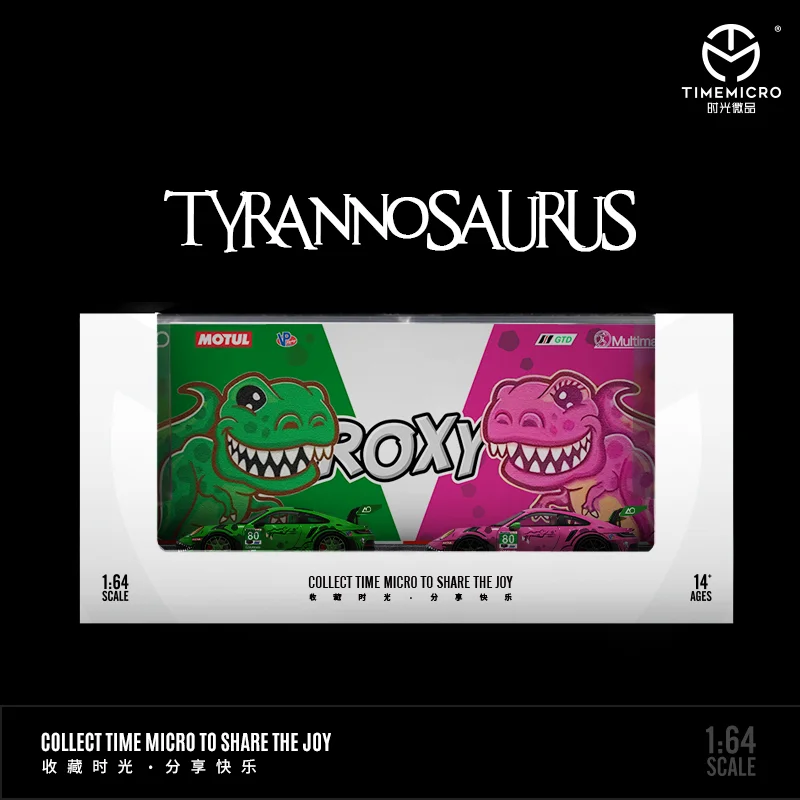 TIME MICRO/ 1:64 992 Pink Tyrannosaurus Painting Alloy Model Car for Collection& Display