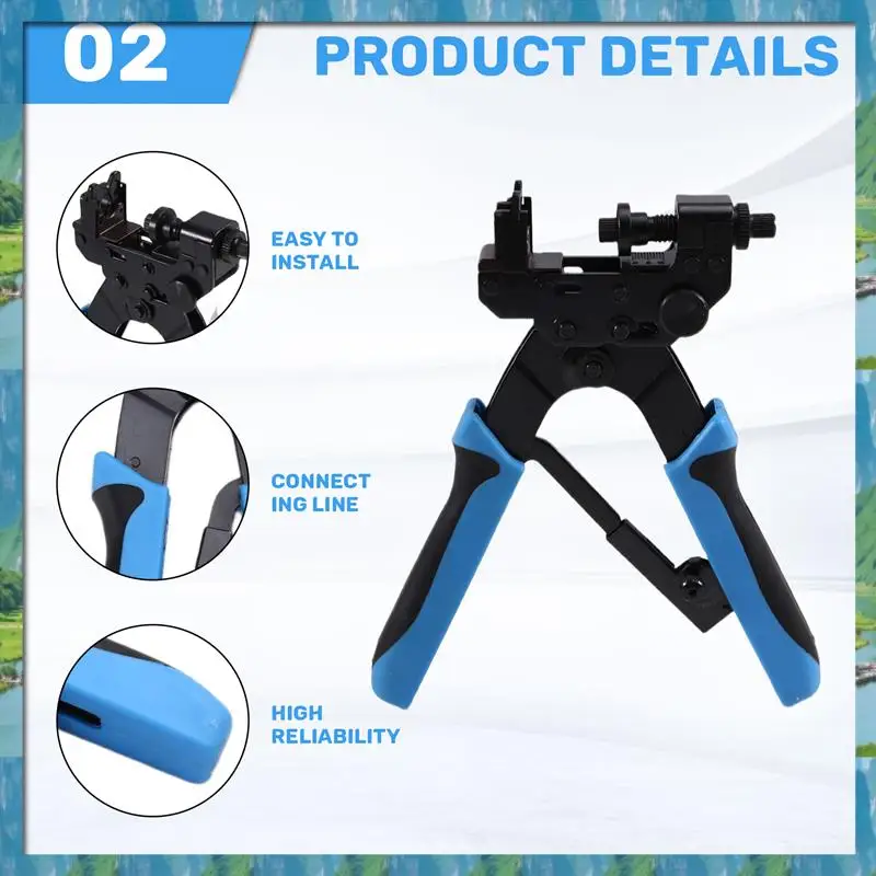 

AB07 HOT Tl-H510B Professional Crimp Tool 0.5-6Mm2, Ideal For F, BNC, RCA, RG 59, And RG6 Cable Connections