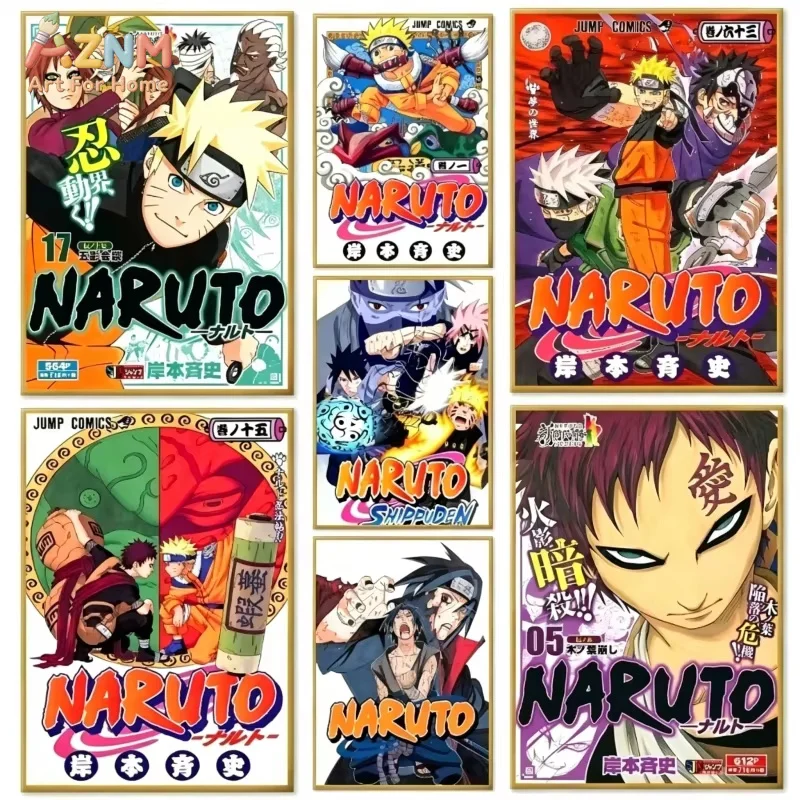 N-Naruto Anime Hot Blood Ninja Magazin-Cover Poster Leinwandgemälde für Zuhause Wohnzimmer Schlafzimmer Bar Café Wandkunst Dekoration