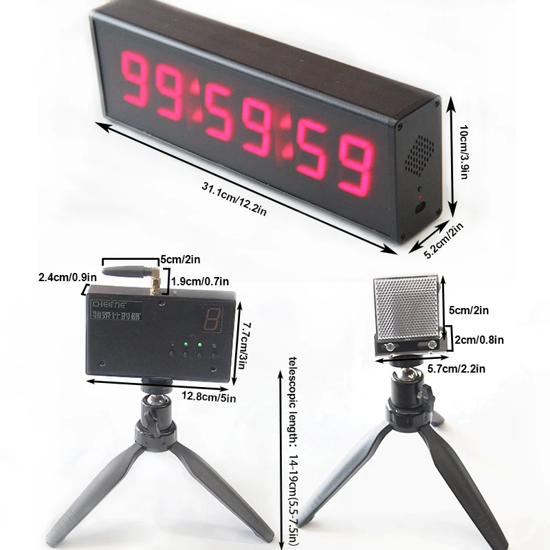 

Gym Wireless Timer Built-in Battery Powered LED Track Field Electronic Race Timing Monitoring Tracking Device