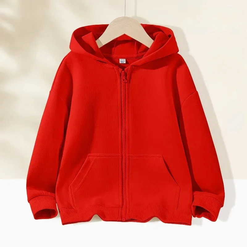 Pink Zipper style Coat Children Hoodies Girls Boys Age 3-12 Pullover Leisure Kids  Sweatshirts festival gifts Autumn Winter