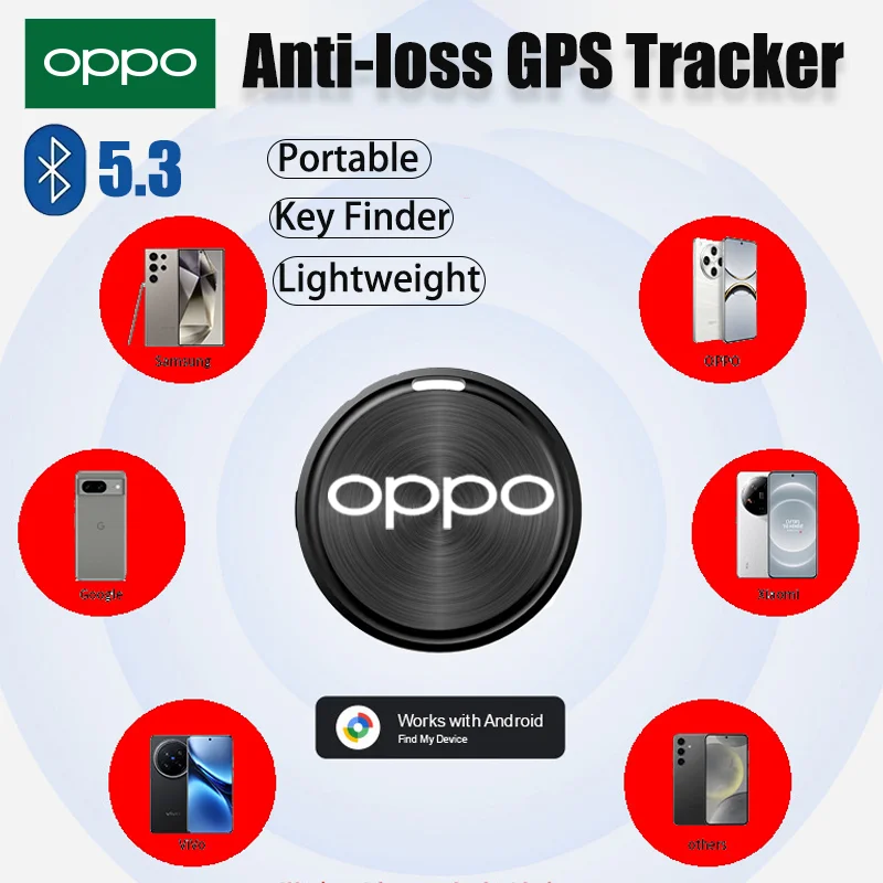 OPPO Smart Airtag Bluetooth 5.3 GPS Tracker Work with Android Find My Device Air Tag Tracker Mini Key Finder Locator for xiaomi