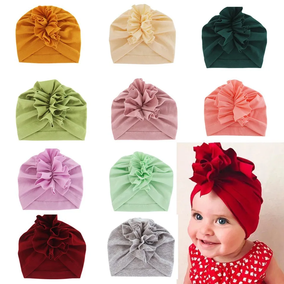 

5Pcs/Lot Solid Ribbed Turban Hats Bow Topknot Cap for Newborn Baby Boy Girl`Toddler Hospital Headwraps Fashion Hair Accessories