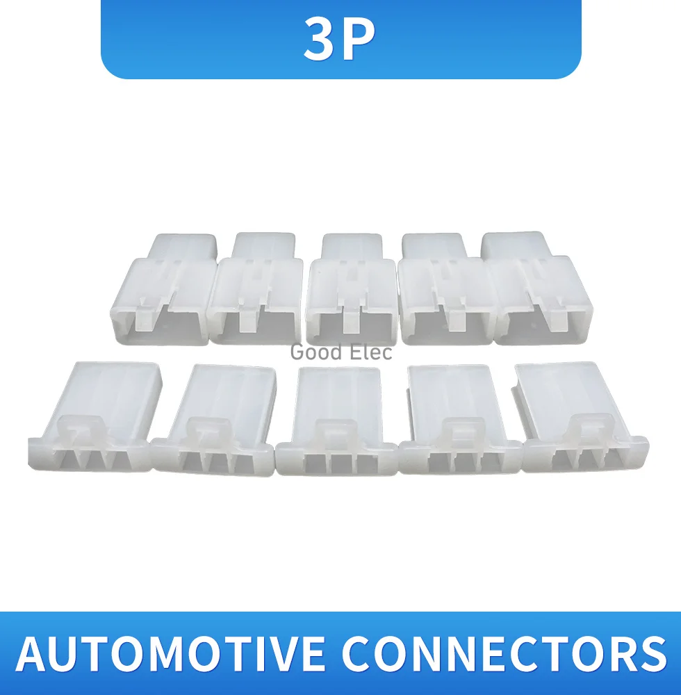 10set/lot 2.8mm 3 pin Automotive 2.8 Electrical wire Connector Male Female cable terminal plug Kits Motorcycle ebike car White