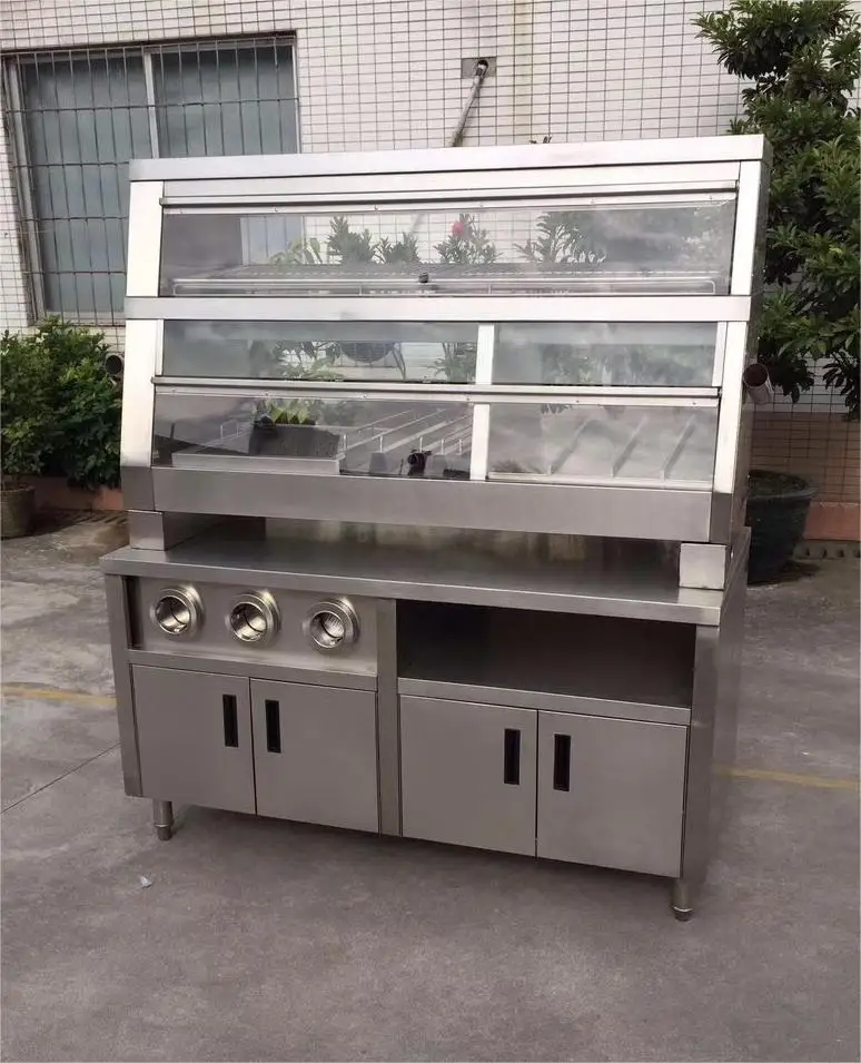 Factory 2 Layers Tabletop Warmer Cabinet Electric Countertop Fried Chicken Food Warmer Display Case Food Warmer For Restaurant