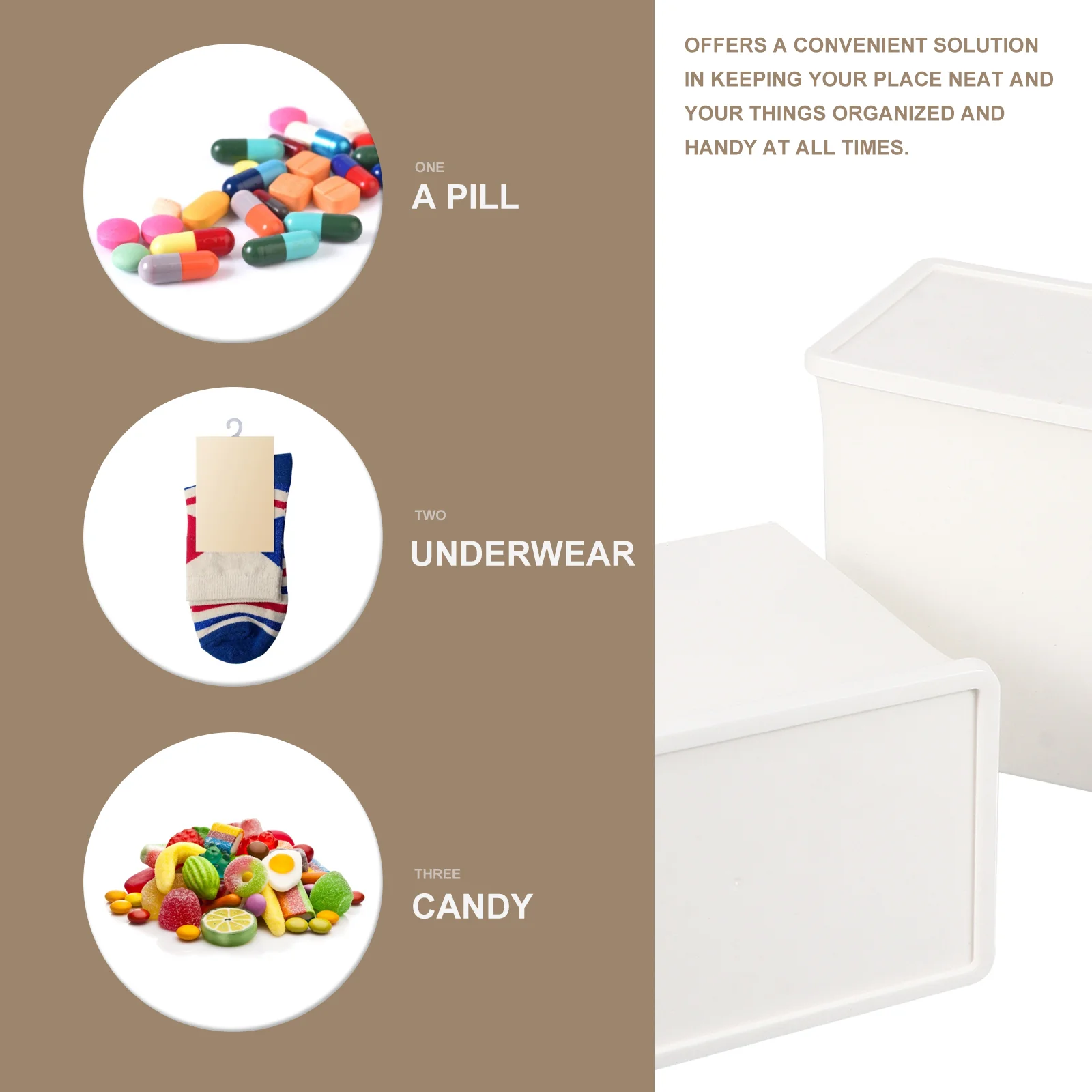 Snack Container Clamshell Storage Box Jewelry Holder Home Case White Sundries Desktop Organizer